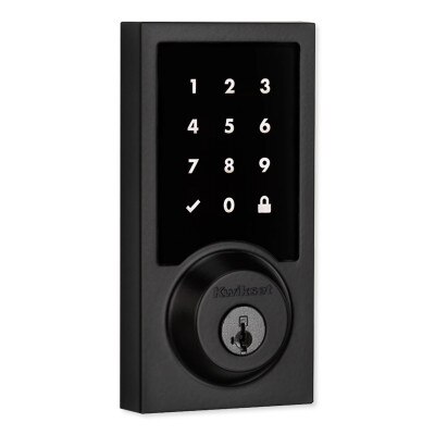 Kwikset SmartCode 916 Zigbee Contemporary Touchscreen Deadbolt with Home Connect, Matte Black